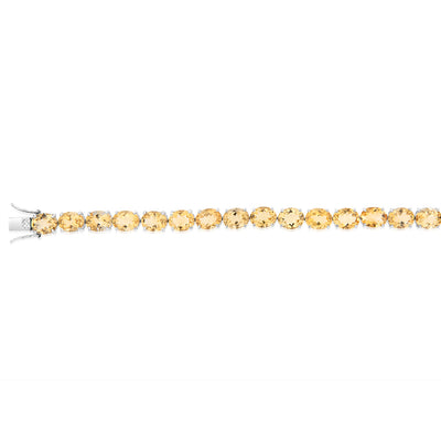 40 Carat Citrine Tennis Bracelet Set in Sterling Silver