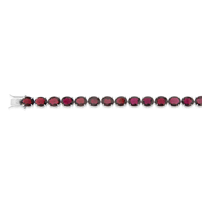 45 Carat Garnet Tennis Bracelet Set in Sterling Silver