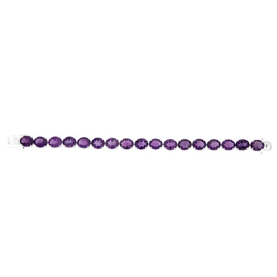 40 Carat Amethyst Tennis Bracelet Set in Sterling Silver