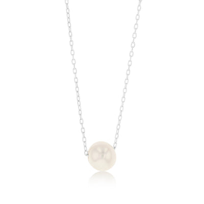 7-8mm White Fresh Water Pearl Pendant in Sterling Silver