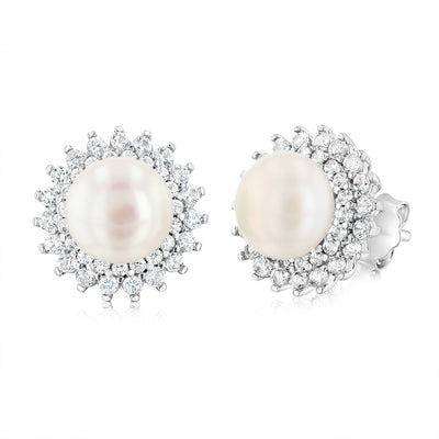 7-10mm Fresh Water Pearl Pendant & Earring Set in Sterling Silver