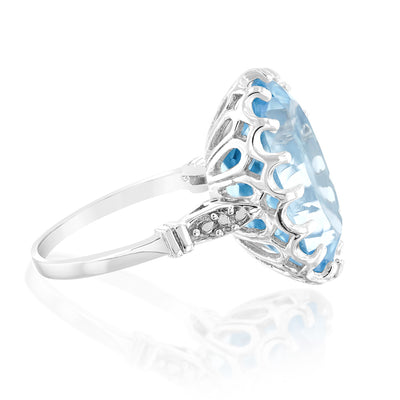 Sterling Silver 16Carat Blue Topaz Ring