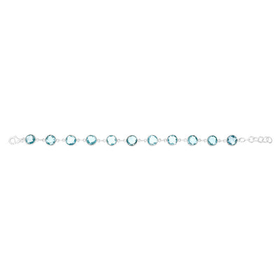 Sterling Silver 25Carat Blue Topaz Bracelet