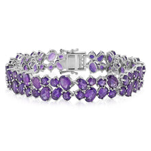 Load image into Gallery viewer, 30 Carat Amethyst bracelet 19cm in Sterling Silver