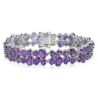 30 Carat Amethyst bracelet 19cm in Sterling Silver