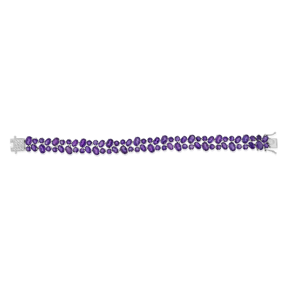 30 Carat Amethyst bracelet 19cm in Sterling Silver