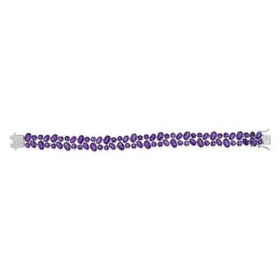 30 Carat Amethyst bracelet 19cm in Sterling Silver