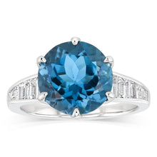 Load image into Gallery viewer, London Blue and White Topaz Ring in Sterling Silver