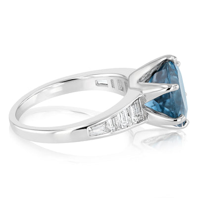 London Blue and White Topaz Ring in Sterling Silver
