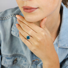 Load image into Gallery viewer, London Blue and White Topaz Ring in Sterling Silver