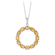 Load image into Gallery viewer, 5.5 Carat Citrine Oval Shaped Circle Pendant on 45cm Chain in Sterling Silver