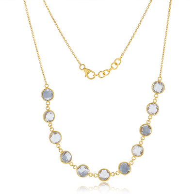 24 Carat White Topaz Necklace 45cm in Gold Plated Silver