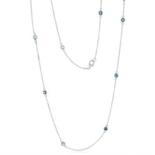 Load image into Gallery viewer, 4.2 Carat London Blue Topaz Necklace 91cm in Sterling Silver