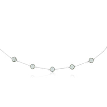 Load image into Gallery viewer, 5 Green Amethyst Necklace on 45cm Chain in Sterling Silver