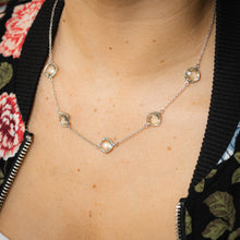 Load image into Gallery viewer, 5 Green Amethyst Necklace on 45cm Chain in Sterling Silver