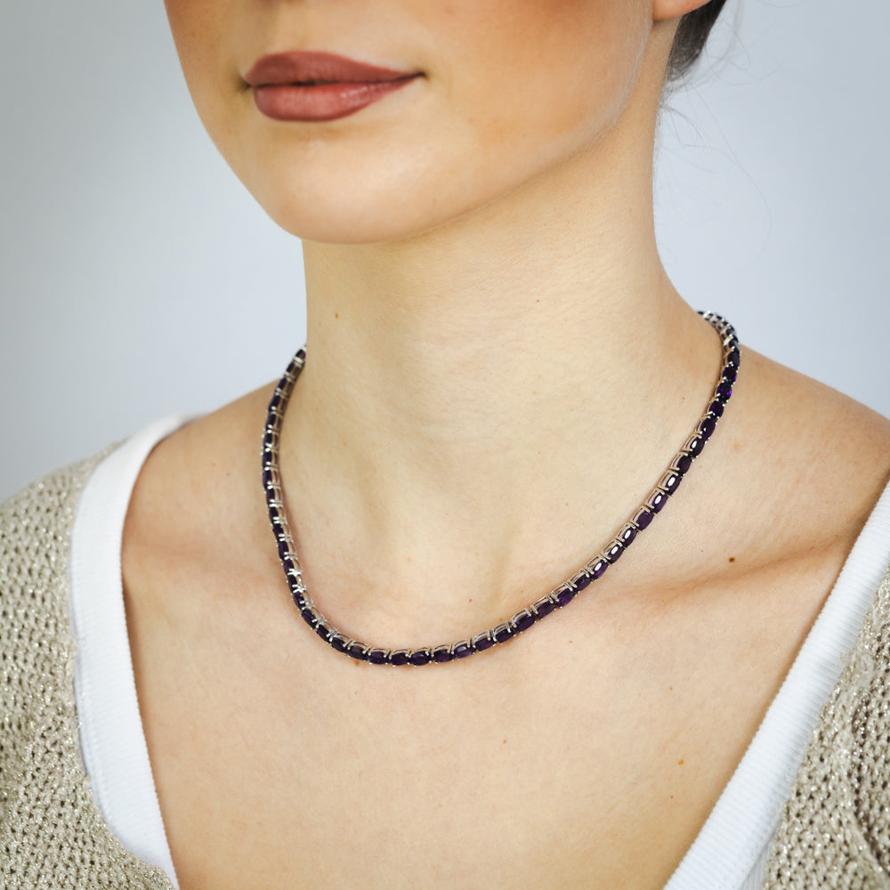 32.8 Carat Amethyst Necklace 45cm in Sterling Silver