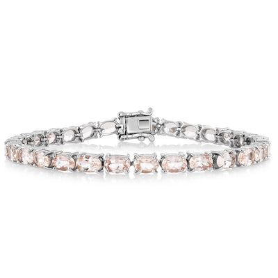 12 Carat Morganite Bracelet 18cm in Sterling Silver