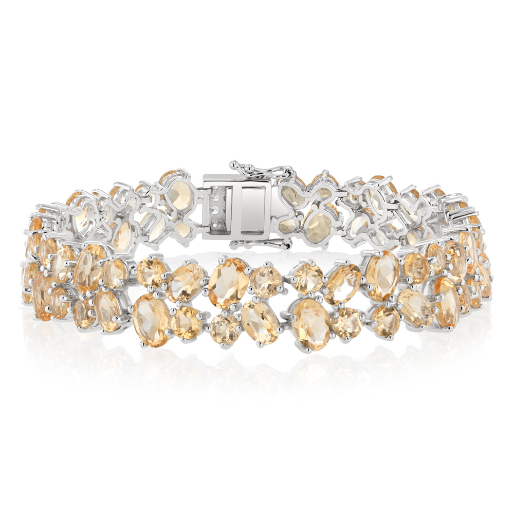 30 Carat Citrine bracelet 19cm in Sterling Silver