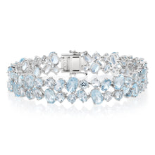 Load image into Gallery viewer, 40 Carat Blue Topaz bracelet 19cm in Sterling Silver