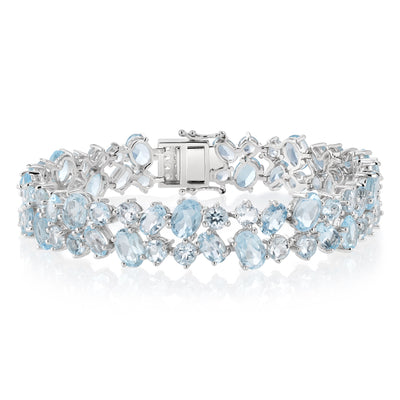 40 Carat Blue Topaz bracelet 19cm in Sterling Silver