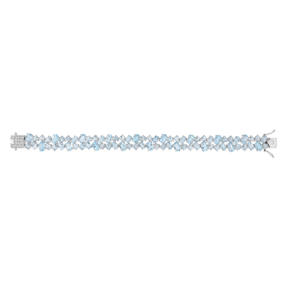 40 Carat Blue Topaz bracelet 19cm in Sterling Silver
