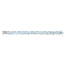 Load image into Gallery viewer, 40 Carat Blue Topaz bracelet 19cm in Sterling Silver