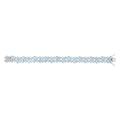 40 Carat Blue Topaz bracelet 19cm in Sterling Silver