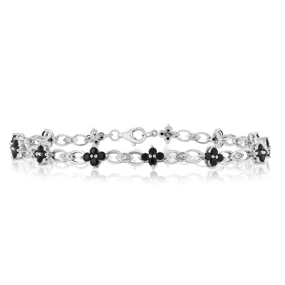 Sapphire and Diamond Bracelet 19cm in Sterling Silver