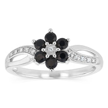 Load image into Gallery viewer, Sapphire and Diamond Ring in Sterling Silver