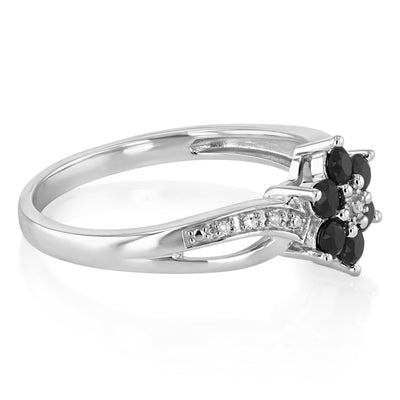 Sapphire and Diamond Ring in Sterling Silver