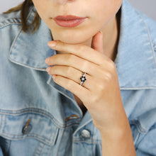 Load image into Gallery viewer, Sapphire and Diamond Ring in Sterling Silver