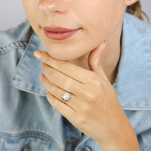 Load image into Gallery viewer, Cultured Pearl and Diamond Ring in Sterling Silver