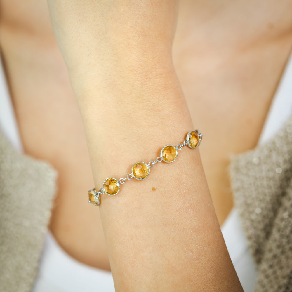 20 Carats Citrine Bracelet in Sterling Silver