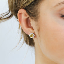 Load image into Gallery viewer, Citrine and White Zirconia Earring and Pendant Set on Chain in Sterling Silver