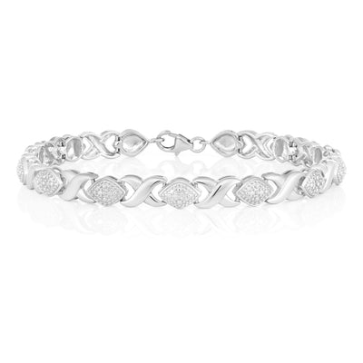 Sterling Silver 18.5cm Diamond Bracelet