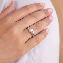 Load image into Gallery viewer, Sterling Silver Diamond Ring with 11 Diamonds and  Pink Sapphire Accents