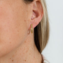 Load image into Gallery viewer, Gold Plated Sterling Silver 1/4 Carat Diamond Hoop Earrings