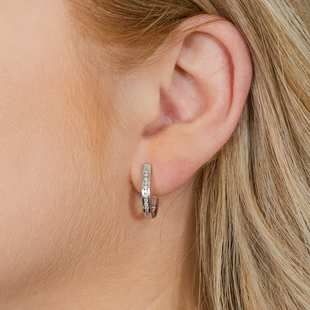 1/2 Carat Diamond Huggie Hoop Earrings – Reis-Nichols Jewelers