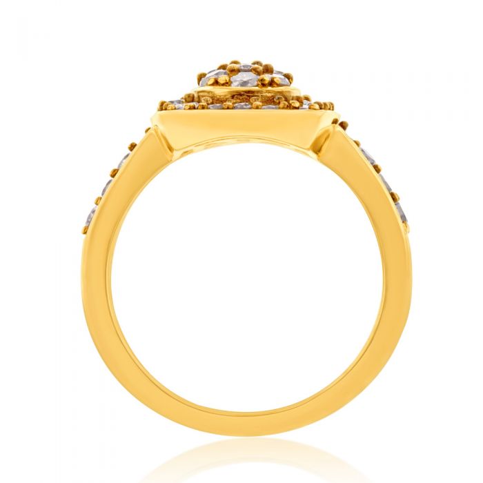 1 Carat Diamond Ring In Gold Plated Sterling Silver