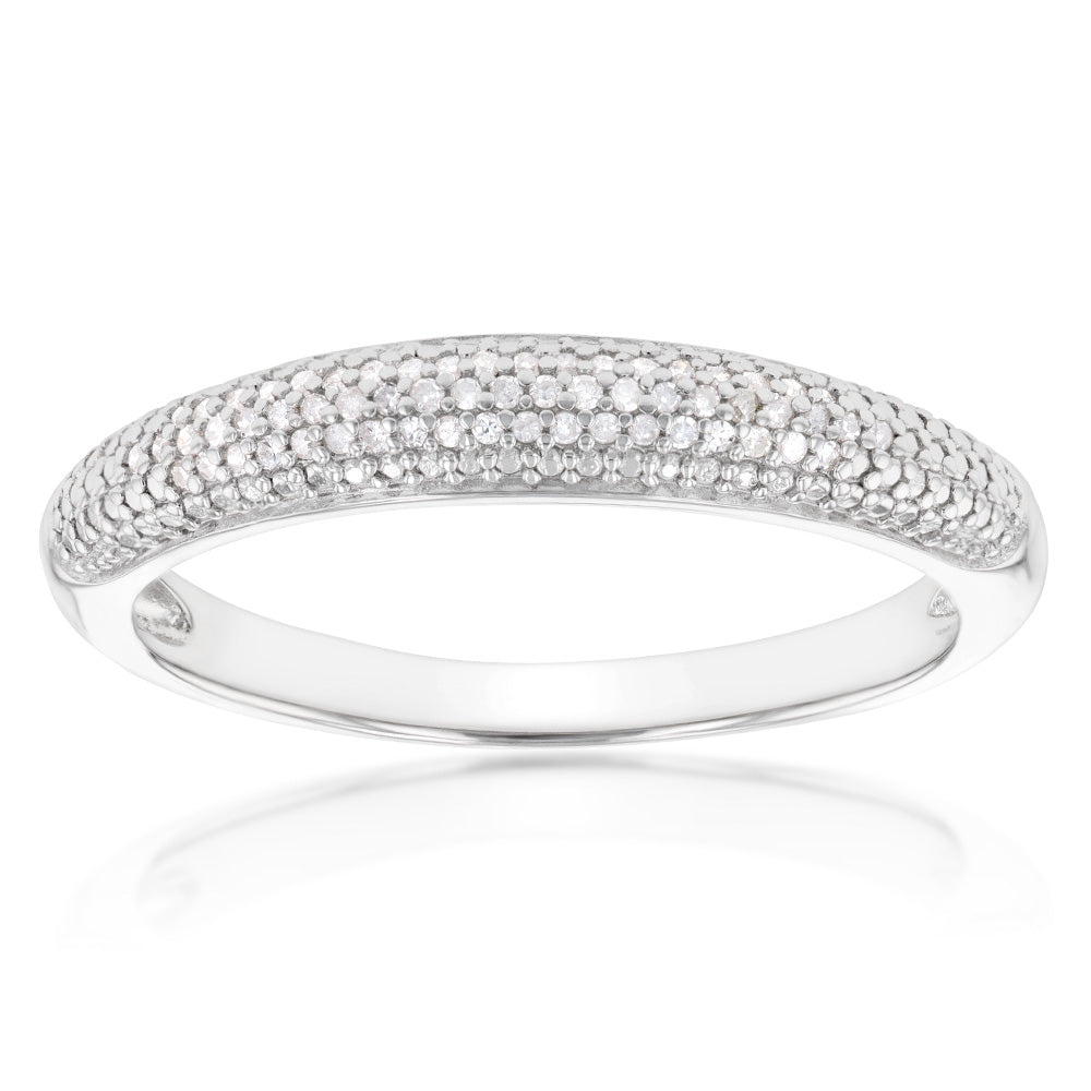 Sterling Silver Diamond Pave Ring