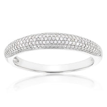 Load image into Gallery viewer, Sterling Silver Diamond Pave Ring
