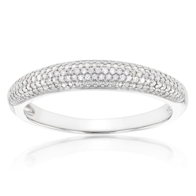 Sterling Silver Diamond Pave Ring