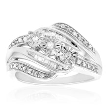 Load image into Gallery viewer, Sterling  Silver 1/4 Carat Diamond Dress Ring