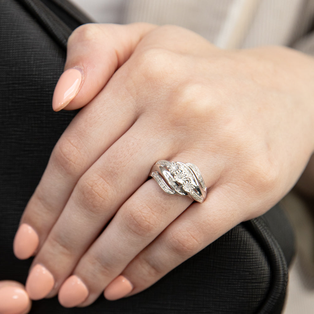 Sterling  Silver 1/4 Carat Diamond Dress Ring