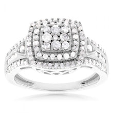 Load image into Gallery viewer, Silver 1/2 Carat Diamond Dress Ring