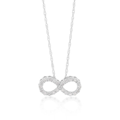 Silver 1/10 Carat Diamond Infinity Pendant on 45cm Chain