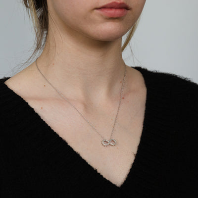 Silver 1/10 Carat Diamond Infinity Pendant on 45cm Chain