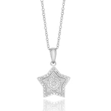 Load image into Gallery viewer, Sterling Silver With Diamond Star Shape Pendant On 45cm Chain