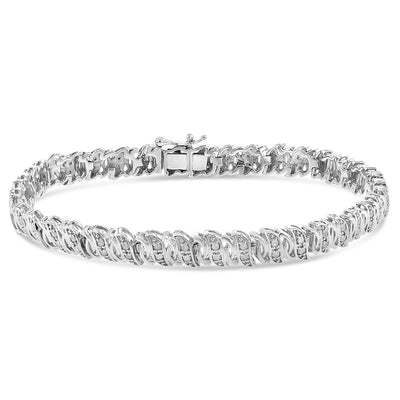 Sterling Silver 1/2 Carat 18.5cm Diamond Bracelet