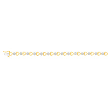 Load image into Gallery viewer, Sterling Silver Gold Plated Diamond Bracelet with Heart Design